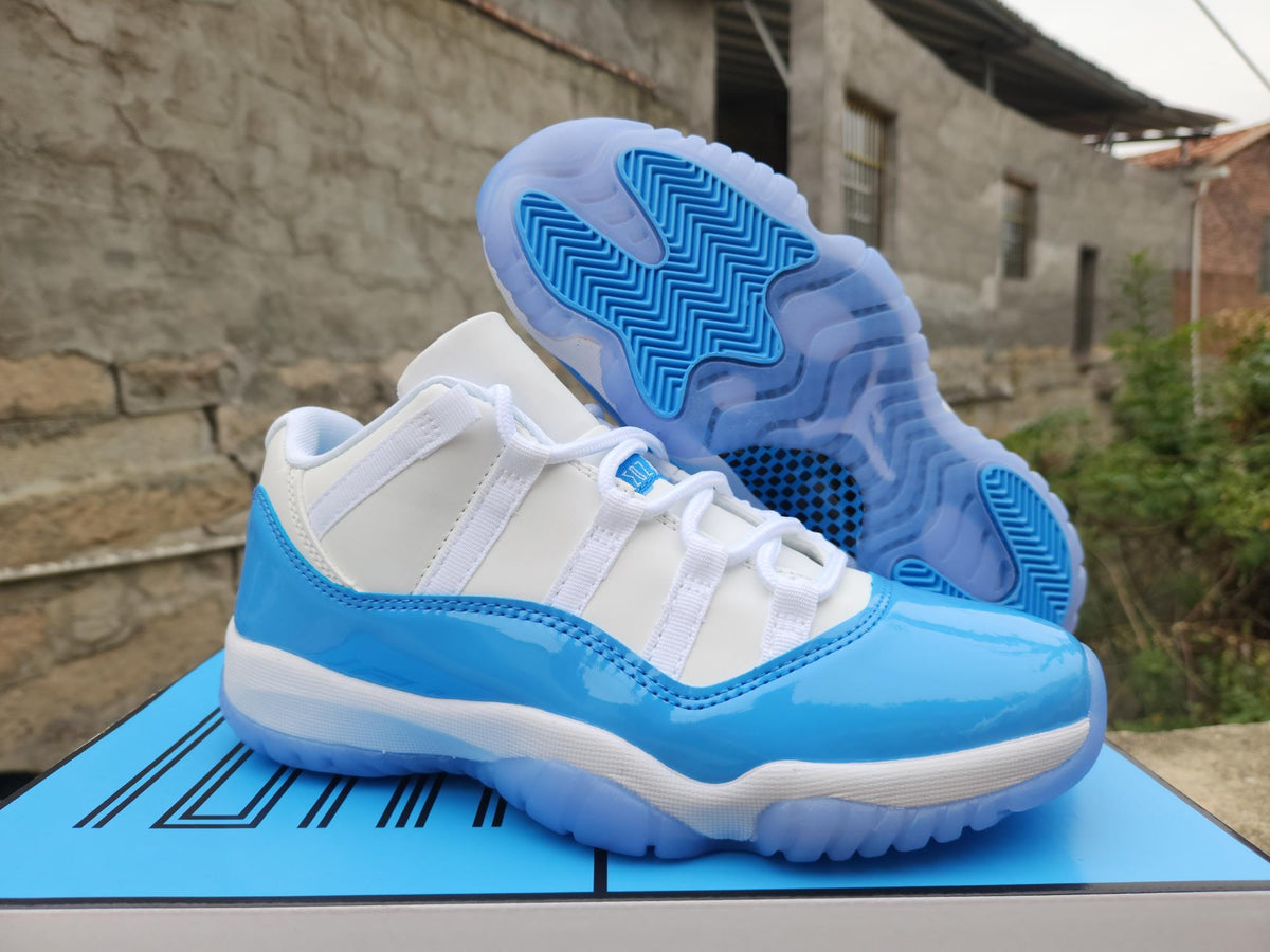 Air Jordan 11 Low White Iridescent Snakeskin-Pattern Sneakers
