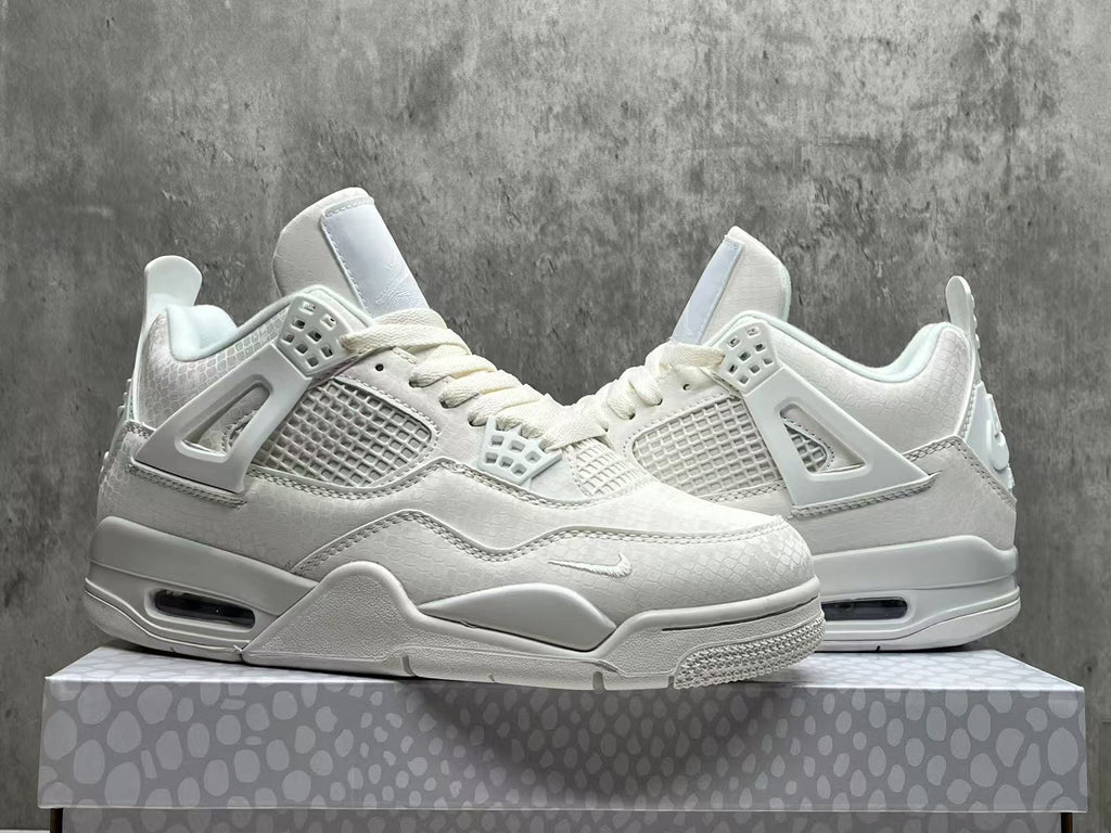Air Jordan 4 Retro White Mamba Sneakers – All White