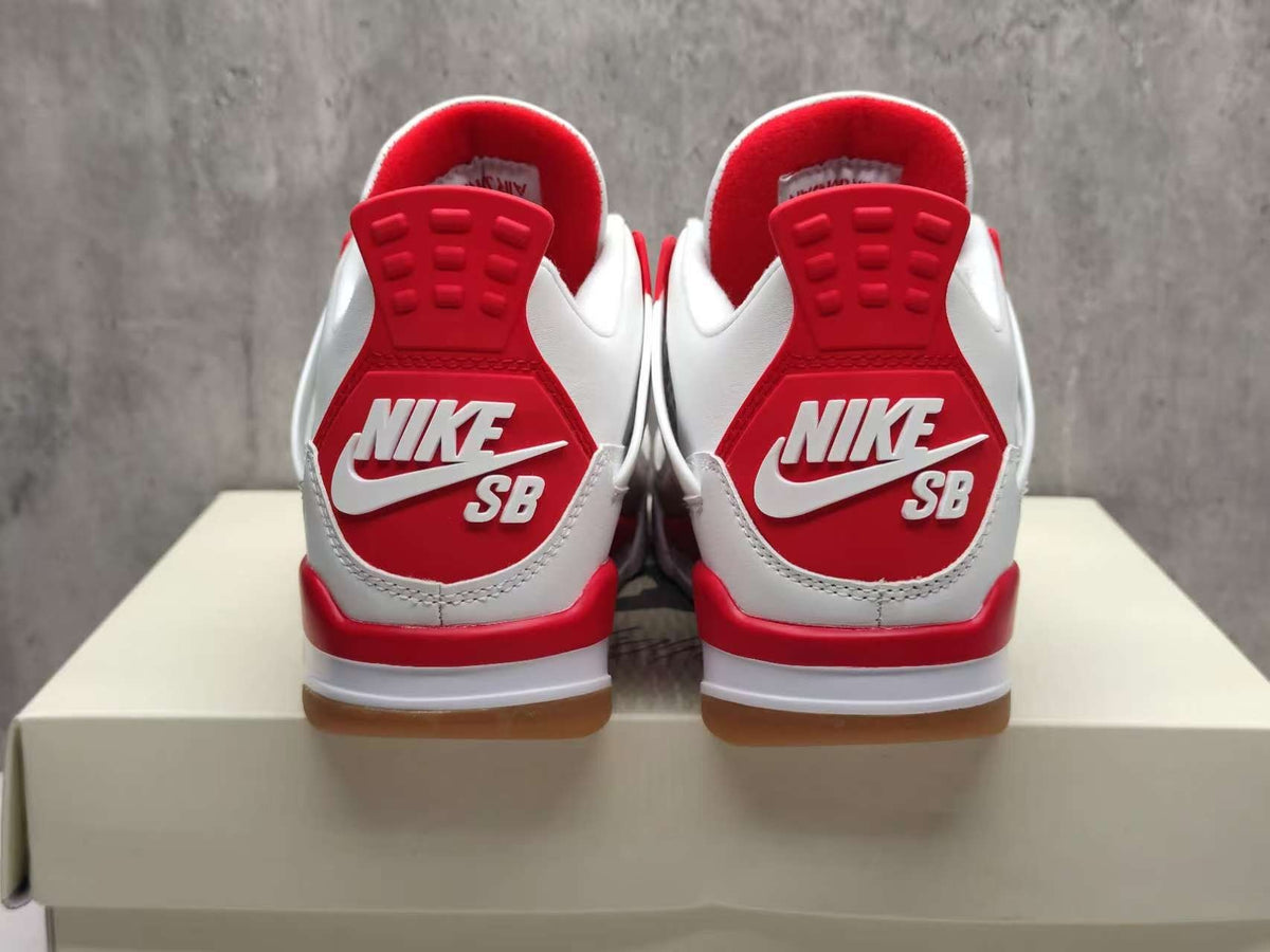 Air Jordan 4 Retro Ruby Sneakers – White & Red