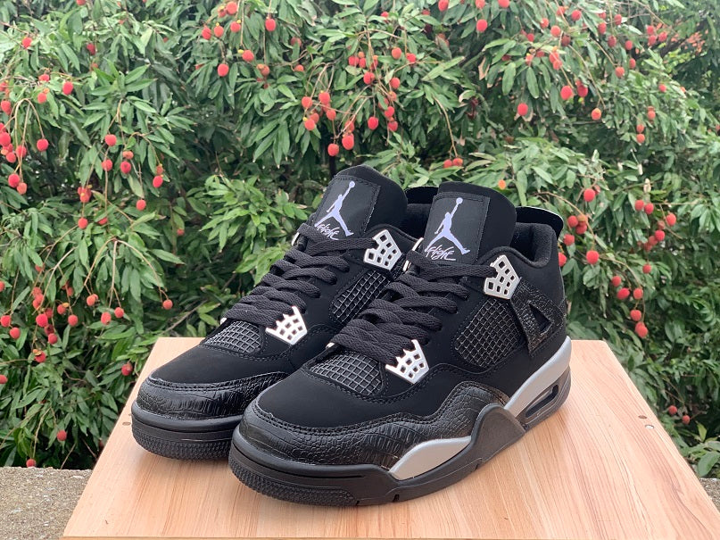 Black & Grey Textured Lace-Up Sneakers